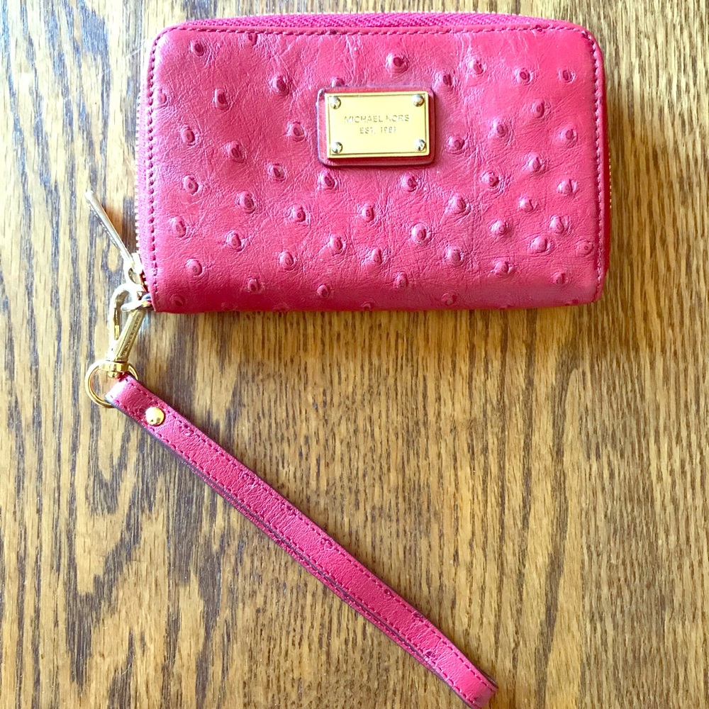 Michael Kors Red Leather Wristlet